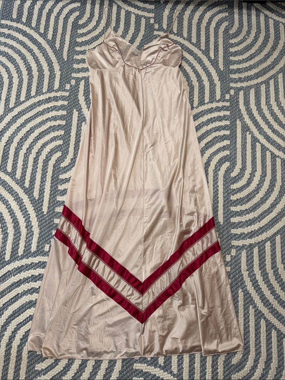 Vintage 70s Vassarette Maxi Slip Dress Size 13 Made USA